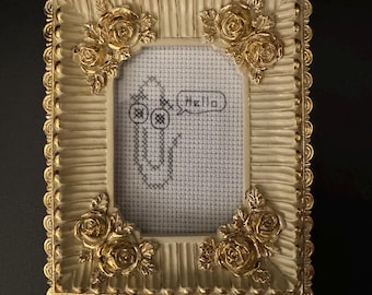 Clippy Cross-stitch Mini Frame