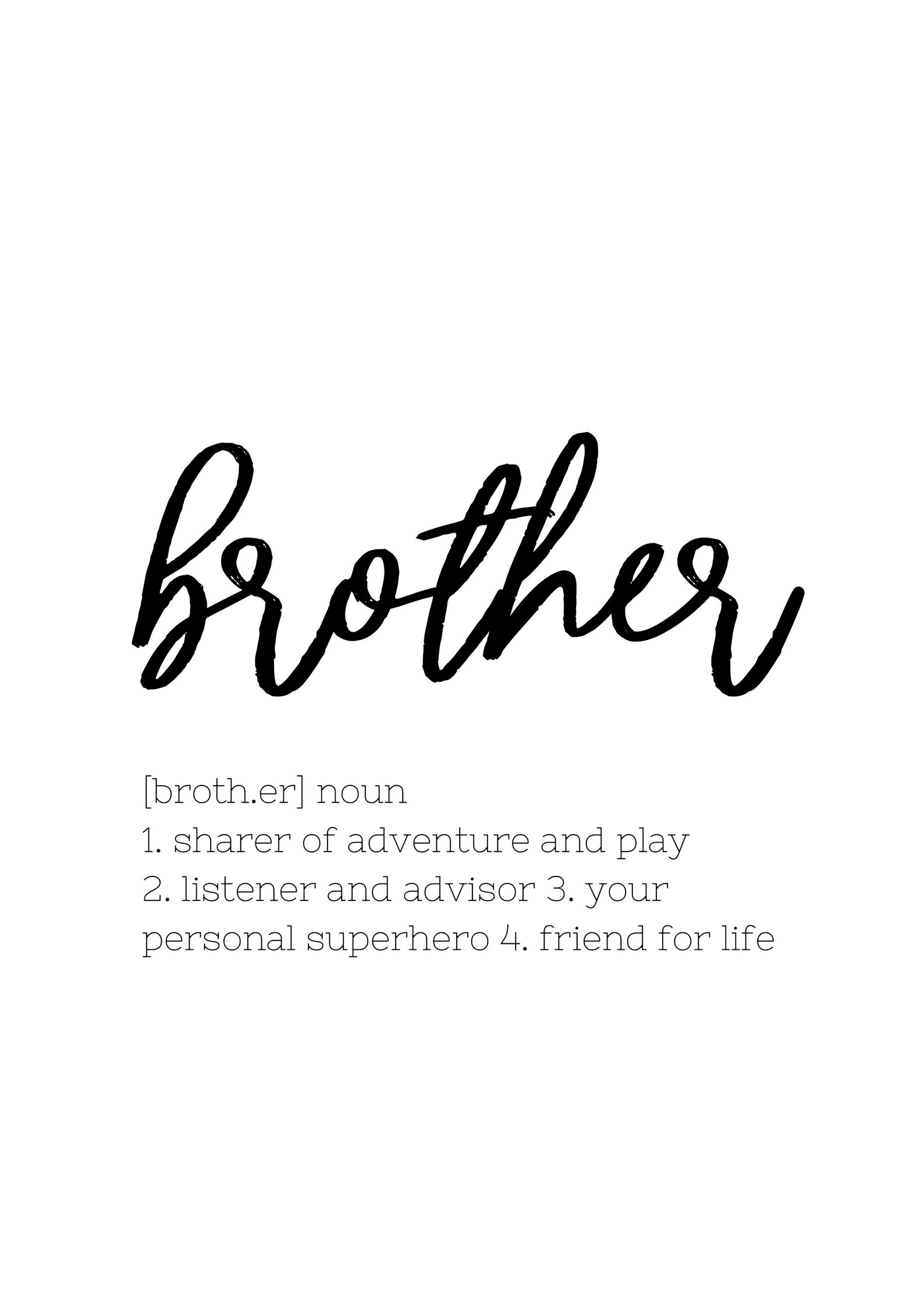 Brother Definition Printable Dictionary Style Wall Art Etsy Singapore