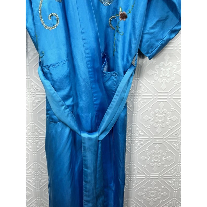 Sad Robe Vintage 1960s Hand Embroidered Silk Robe, Size L, Full Length, Unisex ...