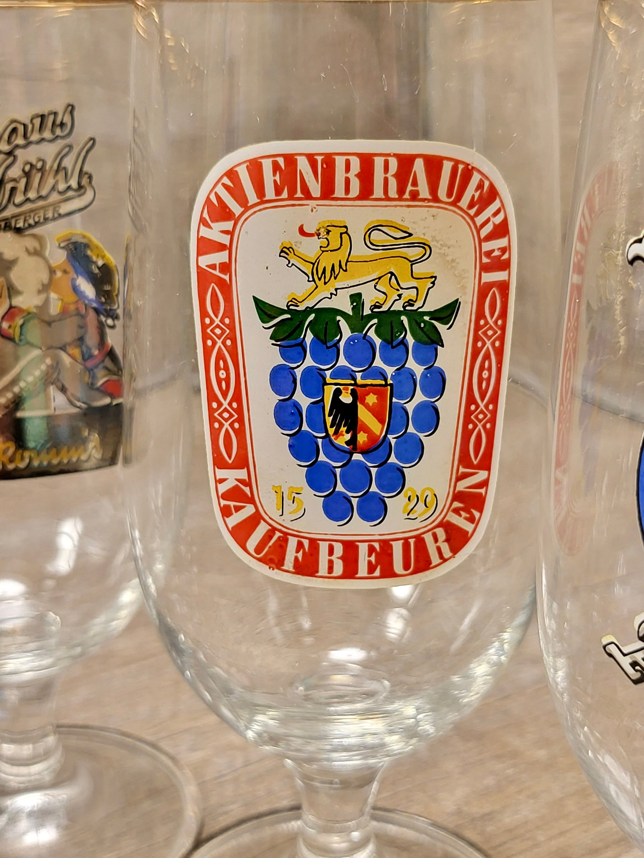 Vintage 1960s German Beer Glasses Set of 5 Etsy