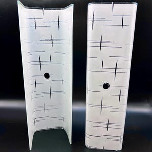 MCM Atomic Vanity Light Shades: Bent Glass Sconce Covers (PAIR, 12&quot;)