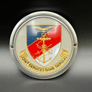 Vintage British Joint Services Bomb Disposal Emblem, UK EOD, Royal Engineers