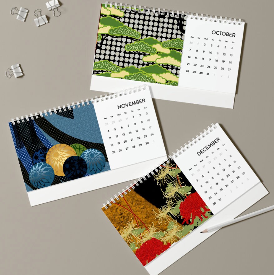 The 2024 Japanese Floral Art Calendar, Illuistration, Four Seasons