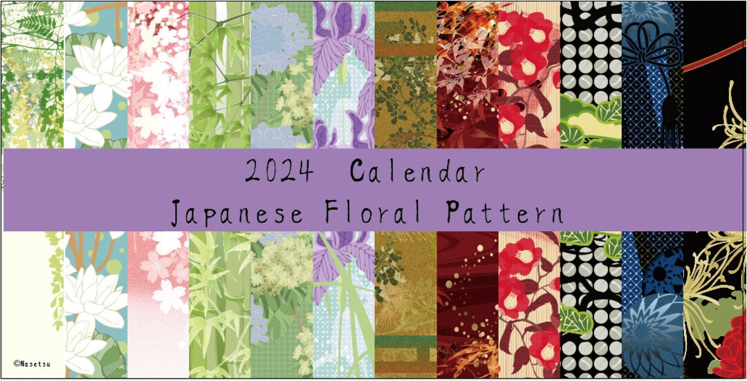 The 2024 Japanese Floral Art Calendar, Illuistration, Four Seasons