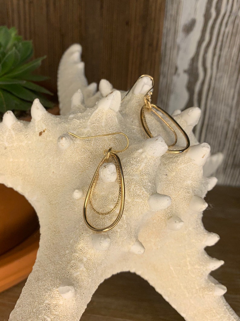 Gold filled double teardrops
