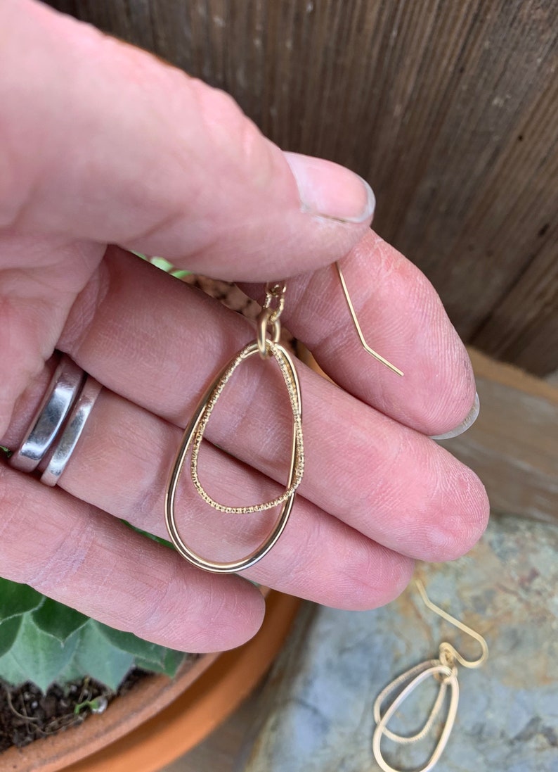 Gold filled double teardrops