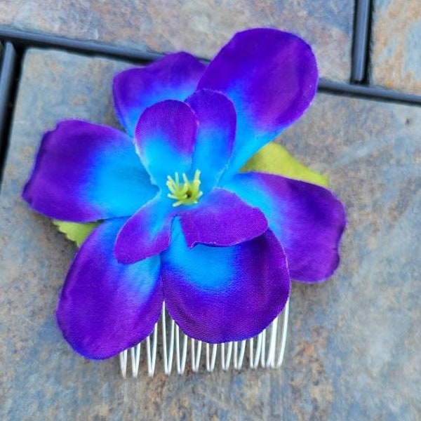 Beautiful galaxy purple and blue orchid brett,wedding, bridesmaids, tropical wedding, brides,flowers,prom,funeral, baby shower, orchids,blue