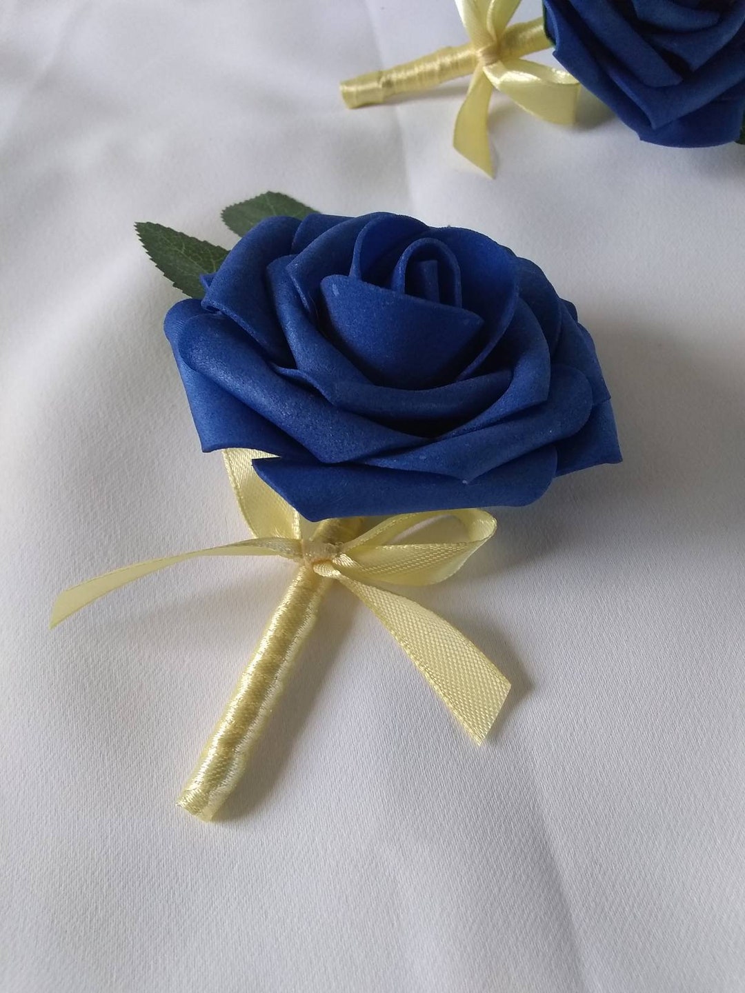 CHOOSE COLORS Royal Blue Real Feel Rose Boutonniere, Groom, Groomsmen