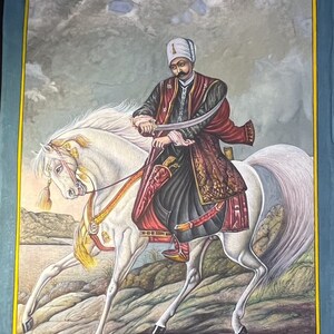 Dipinto in miniatura islamico fatto a mano, carta, decorazione per la casa, opera d'arte da collezione, acquerello, regalo safavide, arte murale