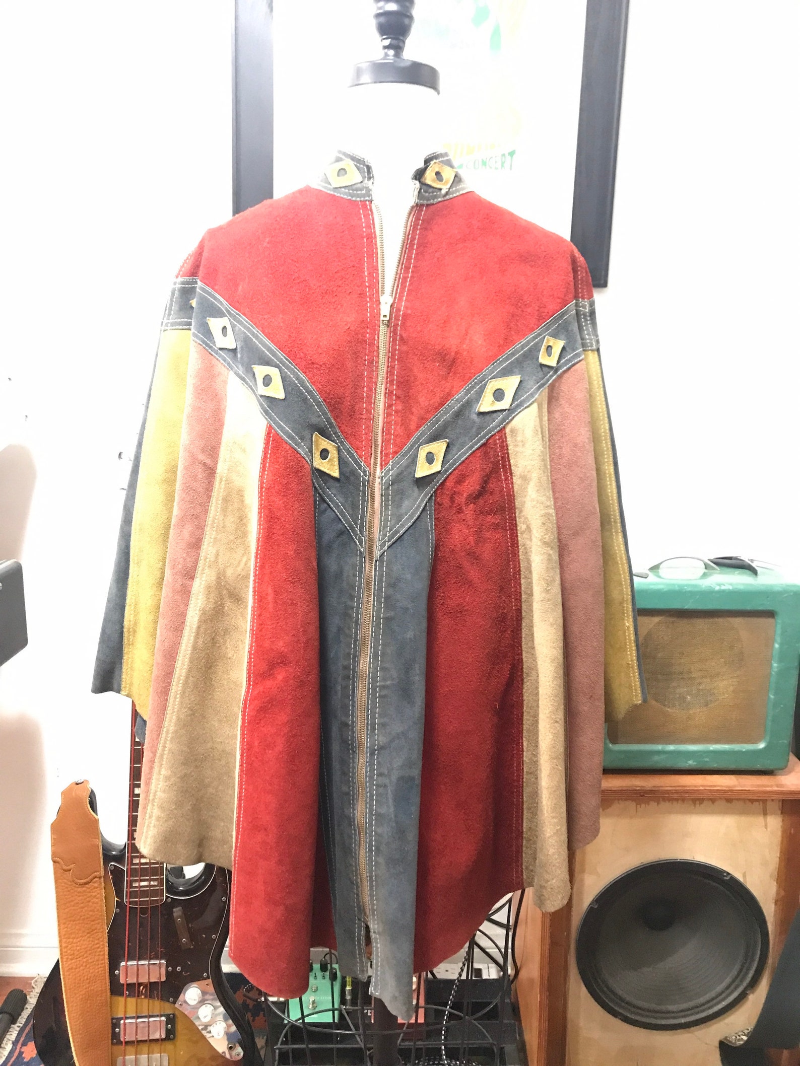 Suede Vintage 60s 70s Daredevil Poncho Cape Sears Queen Of | Etsy