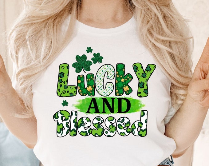 LUCKY SHIRT St Patricks Day Shirt Women Saint Patricks Day Shirts St  Paddys Day Shirt Rainbow Shirt four leaf clover shirt green