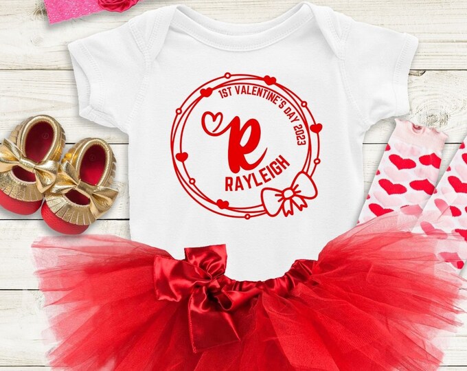 Baby Valentine Shirt, Baby First Valentine, Valentine Tees, girls valentines day shirt, 1st Valentine, Cute Valentine Shirts for kids,