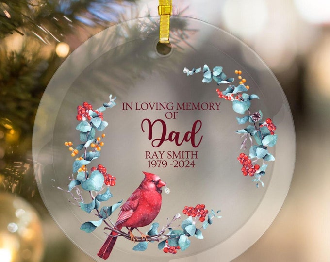 Personalized Memorial Christmas Ornament, Loss of Loved One Gift, Sympathy Gift, Remembrance Gift, Condolence Gift, Bereavement Ornament Gif
