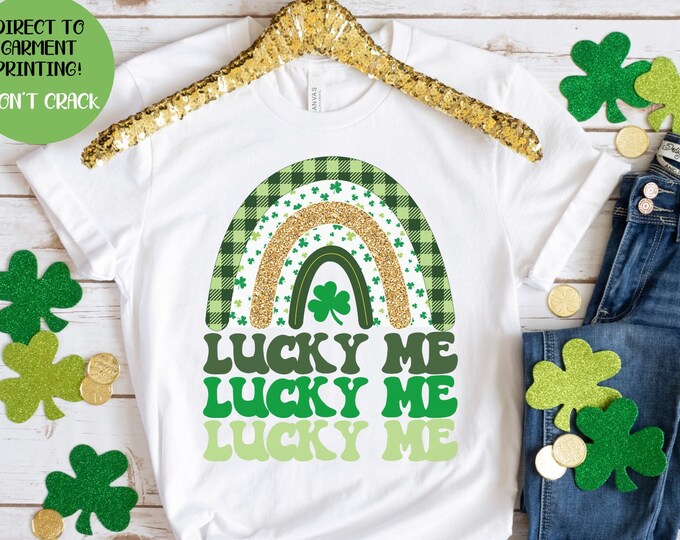 LUCKY SHIRT St Patricks Day Shirt Women Saint Patricks Day Shirts Cute St Paddys Day Shirt Lucky Rainbow shirt four leaf clover shirt green
