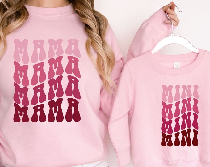 Mommy and Me Valentine Shirts My Valentine Mama Mini Mama is My Valentine, Matching Valentines Day Shirts Outfits Baby Toddler Kids Mom Gift