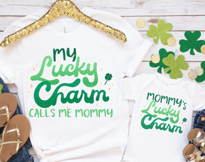 Mommy and Me St Patricks Day Shirts, Lucky Mama Sweatshirt, Mommy and Me Outfit, Mama Kid Shirt, St Paddys Toddler shirt, Lucky Shirt