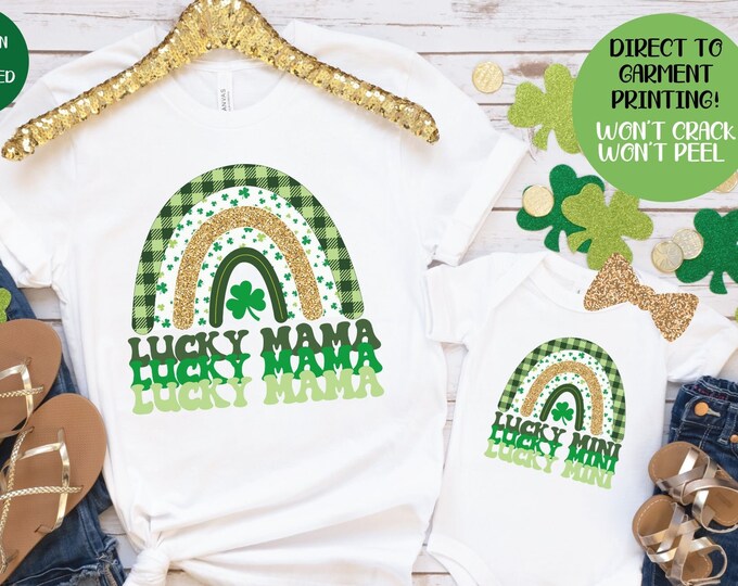 Shamrock Rainbow Mama Mini Shirt, Mama And Mini Shirt, Shamrock Shirt, Lucky Shirt, St Patrick's Shirt, Mommy And Me Shirt, Lucky Mama Shirt