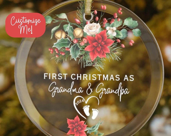 First Christmas Expecting Ornament Gift for new Grandparents Christmas Ornament Personalized Ornament Gift for new grandparents Grandma gift