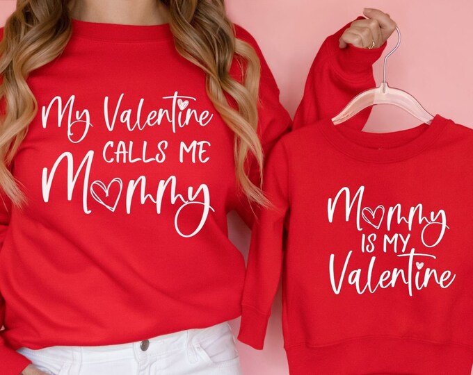 Personalized Valentine Matching Mommy and Me Shirts, Women's Valentines shirt, Mom Valentine Shirt, Kids Valentine Day Shirt, Matching Shirt