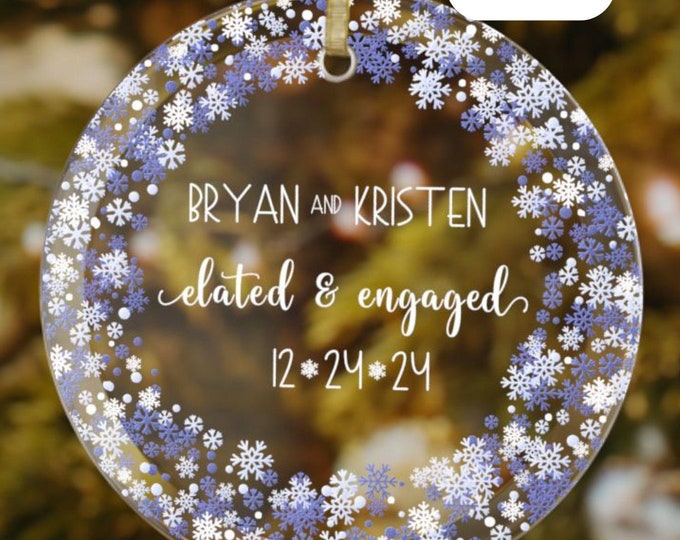 First Christmas Engaged Ornament 2024 Engagement First Christmas Ornament Personalized Engagement Ornament Wedding Gift Keepsake Custom