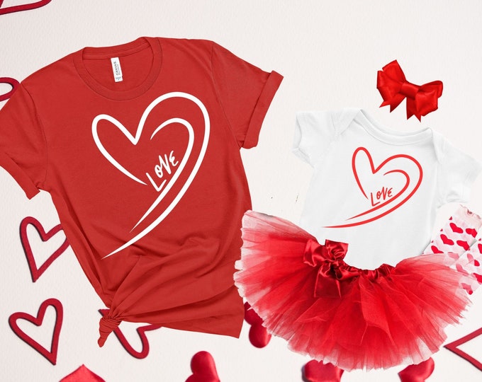 Valentine's Sweatshirt - Love Heart Sweatshirt - Cute Valentine's Sweater - Mom Valentine's Shirt, Matching Mommy and Me Valentine Shirts