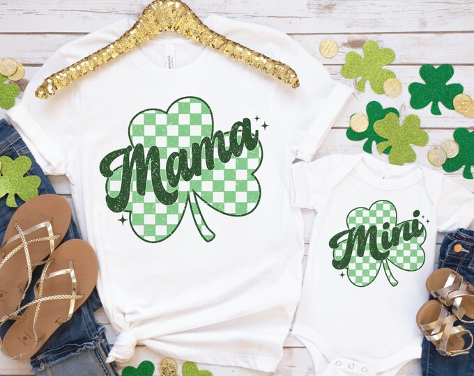 Mommy and Me St Patricks Day Shirts, Lucky Mama Outfits, Mommy and Me Outfit, Boy Mama Shirt, Matching St Patricks Day, Toddler, Baby