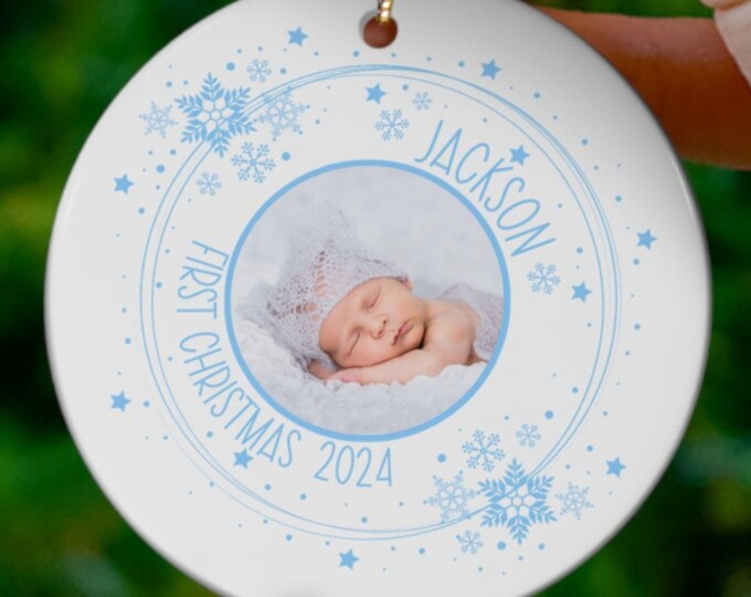Personalized Baby's First Christmas Ornament 2024 New Baby Gift Baby Shower 1st Christmas Gift Baby Keepsake Ornament Custom Name Ornament