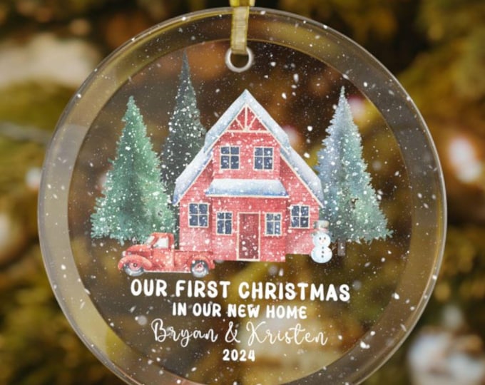 First Christmas in Our New Home Ornament Personalized Our New House Ornament 2024 New Home Ornament First Home Keepsake House Warming Gift