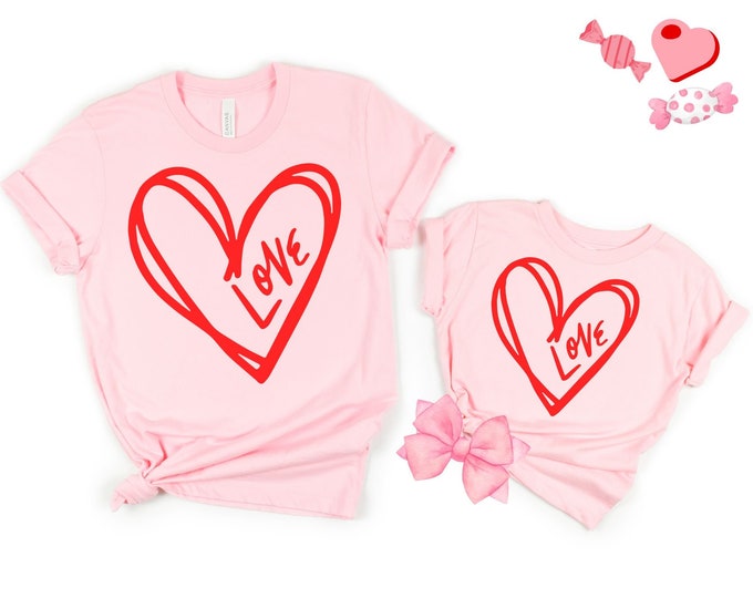Valentine's Day Shirt - Mommy and Me Valentine's Day Tees - Heart Love Tee - Valentines Tees - Valentine's Shirts - Kids Valentines Day Tees