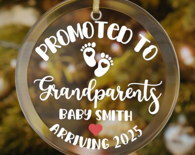 Grandma Christmas Ornament Promoted to Grandparents Ornament Christmas Gift Grandma Gift Pregnancy Announcement Reveal to Grandparent Gift
