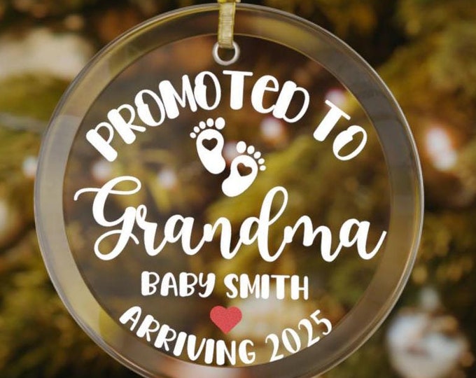 Grandma Christmas Ornament Promoted to Grandparents Ornament Christmas Gift Grandma Gift Pregnancy Announcement Reveal to Grandparent Gift