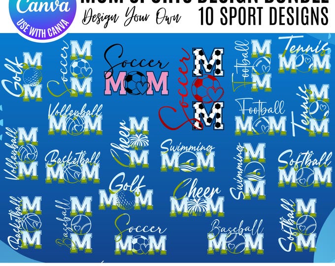 Mama Canva Sports frames, Sports Canva Templates, Mom Sports Designs, Mom clipart, Drag & Drop Mom Frames, Canva Mama sports frames, canva