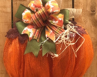 Fall wreath, pumpkin wreath, fall color wreath, welcome fall wreath, thanksgiving wreath, harvest wreath, Front door decor, BEST SELLER,