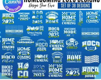 Football Canva Templates Bundle: Homecoming, Game Day Designs (Digital Download