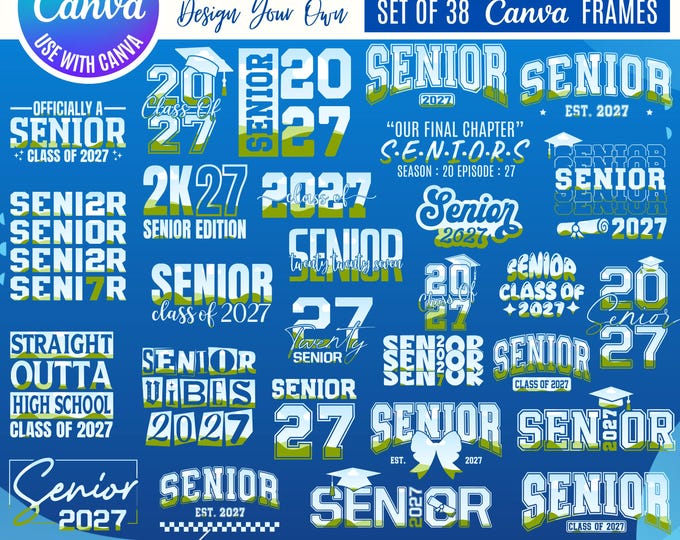 Senior 2027 Canva Template Bundle: Graduation Designs (Digital Download)