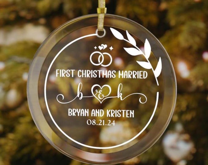First Christmas Married Ornament Mr and Mrs Ornament 2024 Newlywed Gift Married Christmas Ornament Personalized Wedding Ornament Custom Wedd
