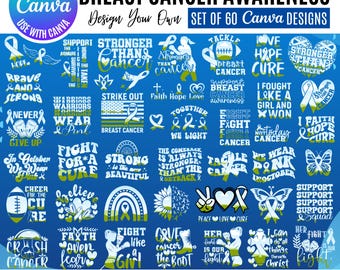 Breast Cancer Awareness Canva Templates: Pink Ribbon Designs (Digital Download)