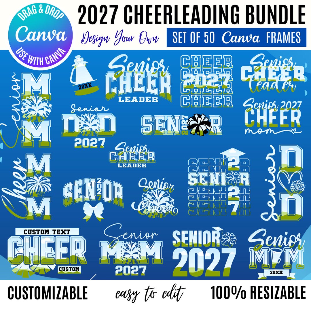 2027 Senior Cheerleader Canva Templates: Customizable Cheer Designs ...
