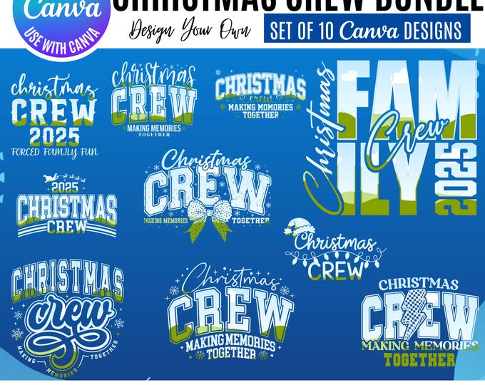 Family Christmas Crew: Matching Shirt Canva Templates (Digital Download)