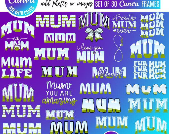 Mum Canva design bundle, Digital Download, Assorted Mom Canva Template Bundle Editable Mom Designs, Mama Quotes & Graphics, Canva Mum