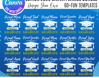 2025 Senior Graduation Canva Frames: Family Templates (Digital Download)