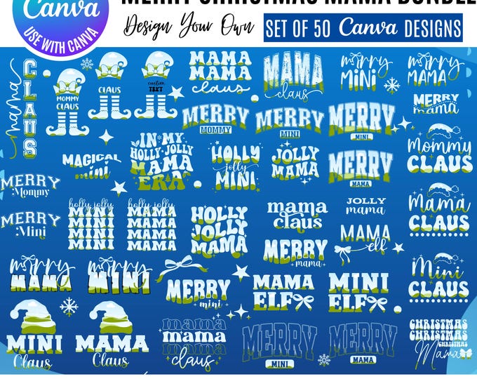 Christmas Mama & Mini Canva Designs: Matching Holiday Templates (Digital Download)