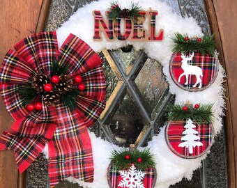 Merry Christmas wreath, buffalo check Christmas wreath, holiday wreath, white red Christmas wreath, holiday wreath, Noel wreath, Noel decor