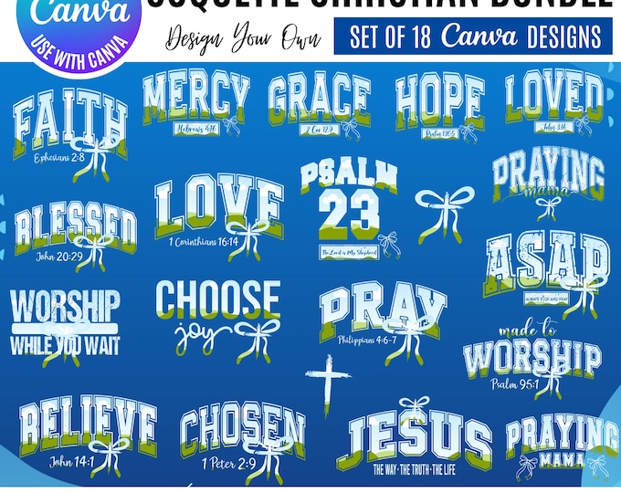 Canva Christian Faith Canva Bundle, Bible Verse designs, Religious Christian, Editable Canva Templates: Canva Templates (Digital Download),