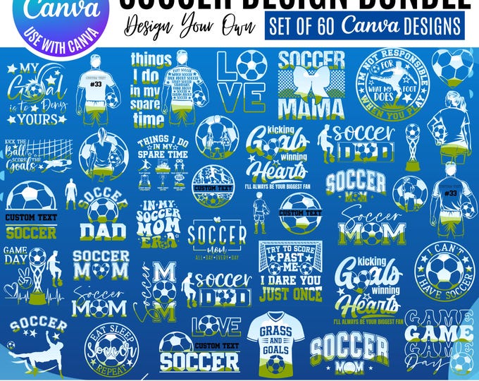 Soccer Canva Templates: Player, Mom & Dad Designs (Digital Download)