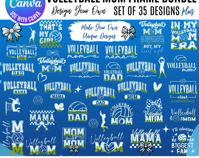 Volleyball Mom Canva Bundle, Canva Volleyball templates, Volleyball bundle, volleyball mama Canva, Volleyball Canva templates, Canva Sports
