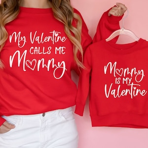 Valentine's Sweatshirt - Love Heart Sweatshirt - Cute Valentine's Sweater - Mom Valentine's Shirt, Matching Mommy and Me Valentine Shirts