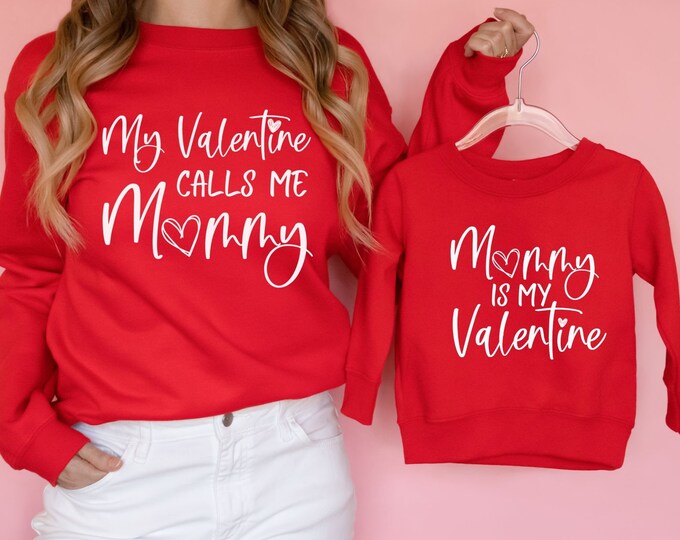 Valentine's Sweatshirt - Love Heart Sweatshirt - Cute Valentine's Sweater - Mom Valentine's Shirt, Matching Mommy and Me Valentine Shirts