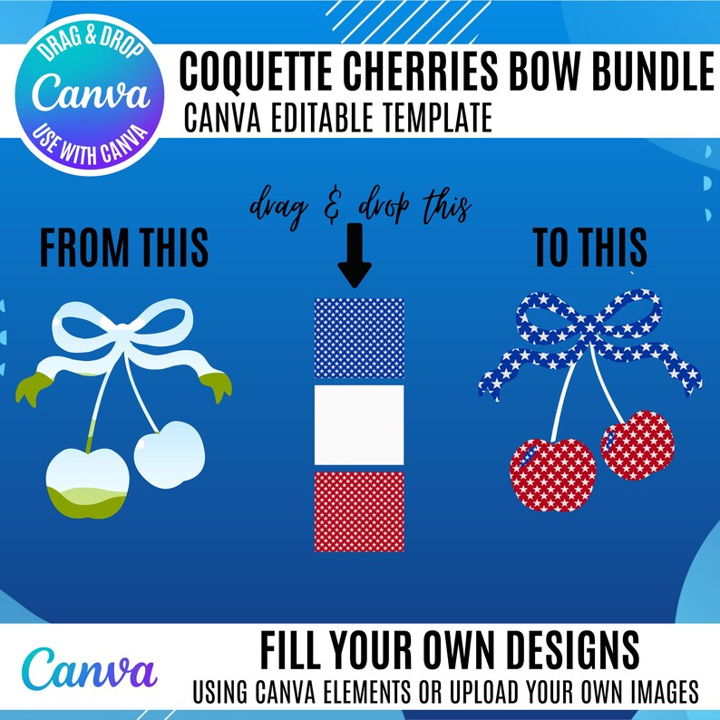 Coquette Cherry Bow Canva Frame Templates (digital Download) - Etsy