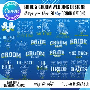 Canva Wedding Bundle, Wedding Template, Wifey Canva Templates, Editable Bride and Groom Templates, Wedding Design Templates, Canva Drag & Dr